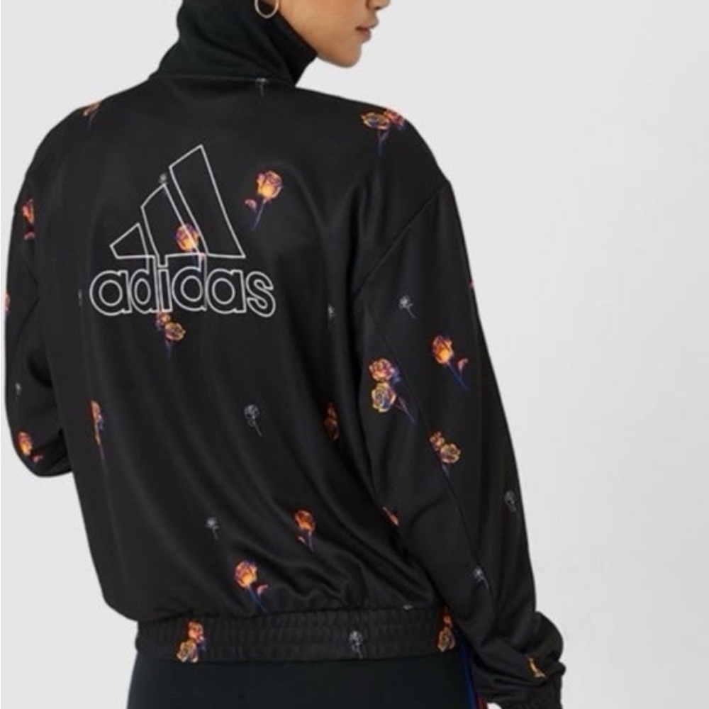 Adidas women floral rose track jacket